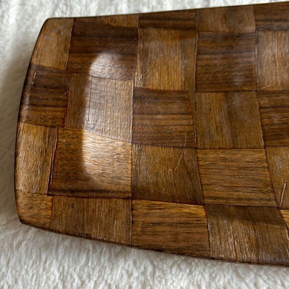 Weavewood Mid Century Vintage Walnut Platter Serving Tray 16"‎ X 6.5" MCM - Picture 2 of 5